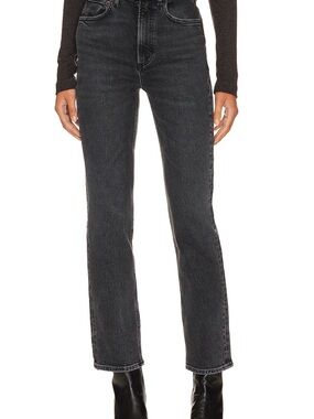 Agolde High Rise Stovepipe Jeans in Metal